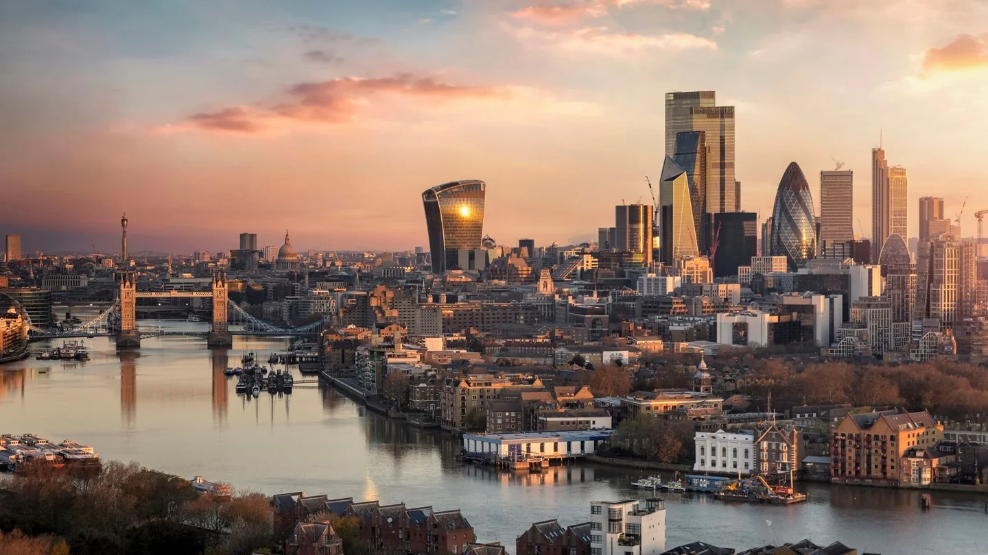City skyline representing VodafoneThree's UK network