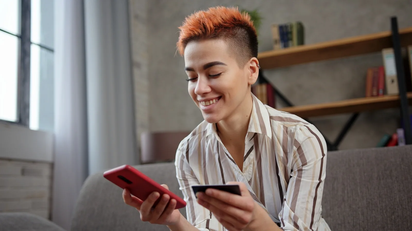A person confidently using a smartphone, representing digital empowerment