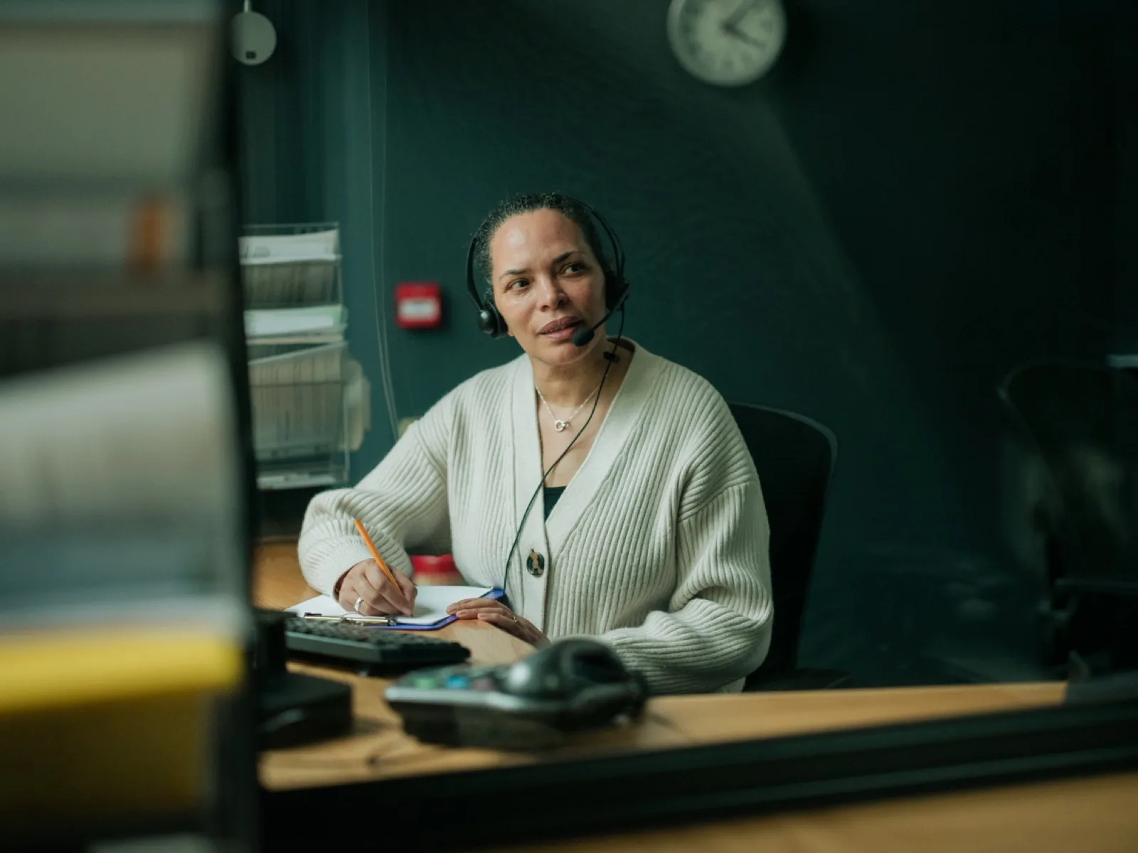 A person receiving emotional support through a phone call